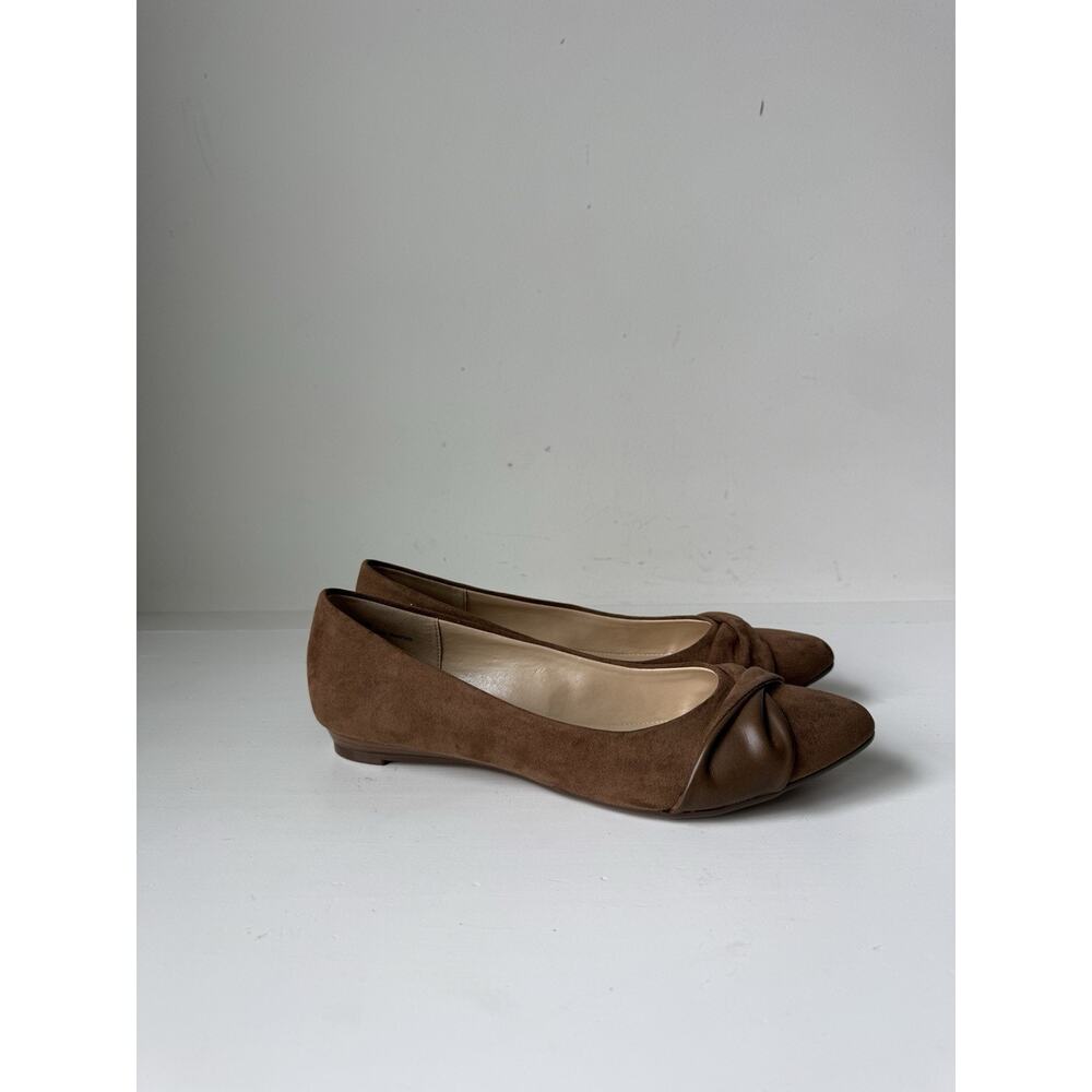 Coach & Four Ballet Flats Womens 8 Beige Bow Pointed Toe Slip On Casual Comfort - Picture 5 of 8
